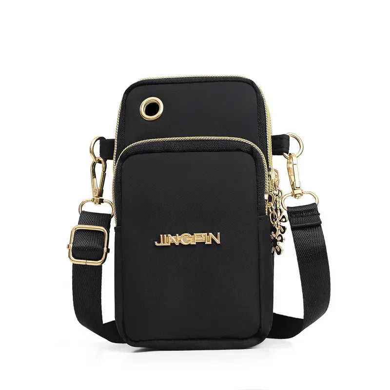 Hemasa Mobile Phone Bag Women's Crossbody Mini Bags /Neck Hanging Running  shoulder Bag 3 Layer Wallet