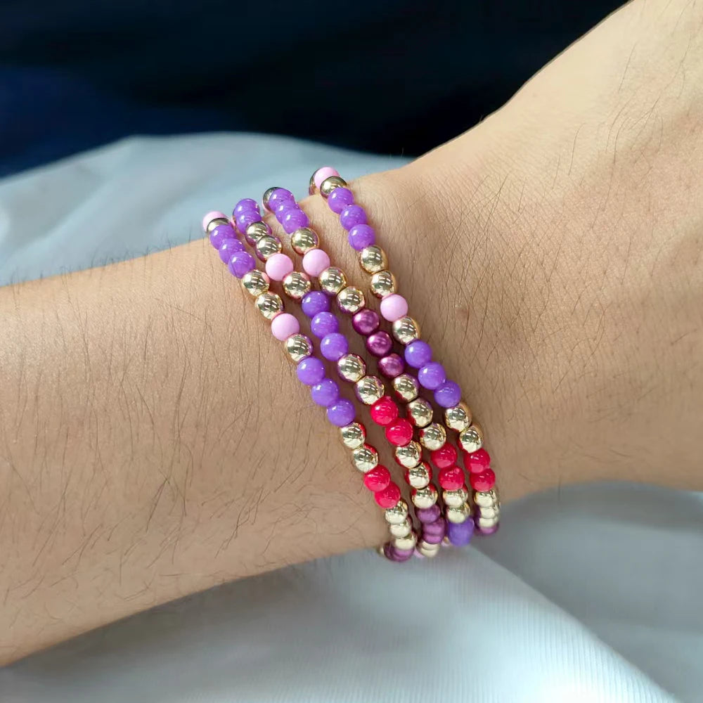 Tejesa Seed Beads Colorful 6mm Beaded  Bracelets Sets for girls/Women