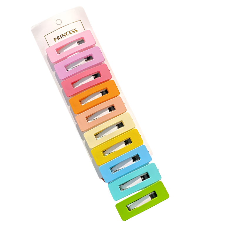 Hemasa 10Pcs/Set Little Girls Snap Hair Clips Candy Color Metal Barrettes BB Hairpin For Children Woman Styling Hair Accessories