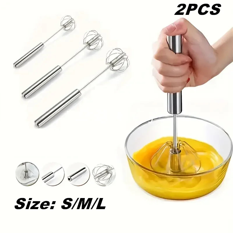 Hemasa Stainless Steel Egg Whisk Manual Hand Mixer Self Turning Egg Stirrer Kitchen Accessories Egg Tools
