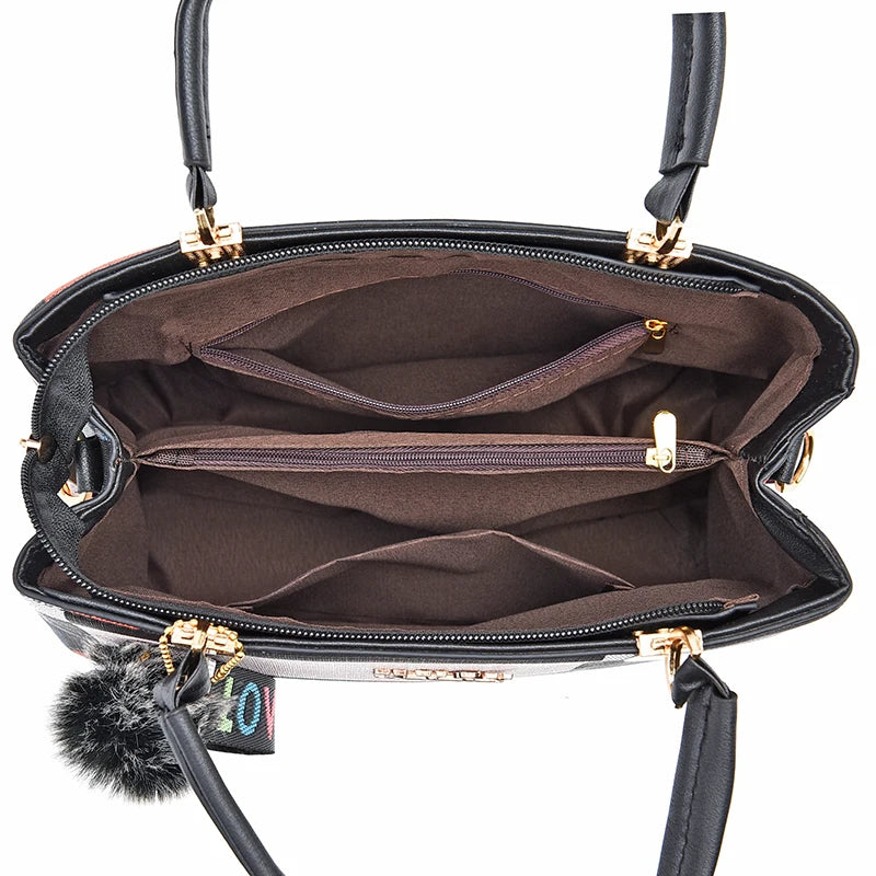 Hemasa  Pompom Decor HandBag, Women's Top Handle Purses For Work