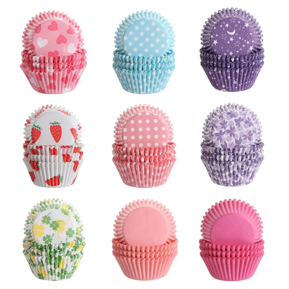 Tejesa 100PCS Cake Cups Paper Cupcake Liner Wrappers Cup Baking Muffin Boxes Cake Liners