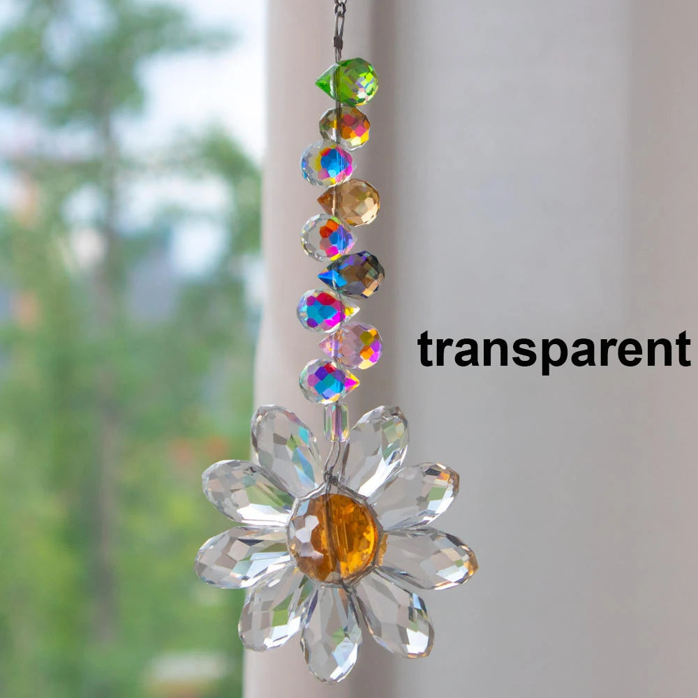 Hemasa Daisy  Crystal Sun Catcher  Window Decors Rainbow Maker Indoor Suncatcher Courtyard Garden Decoration