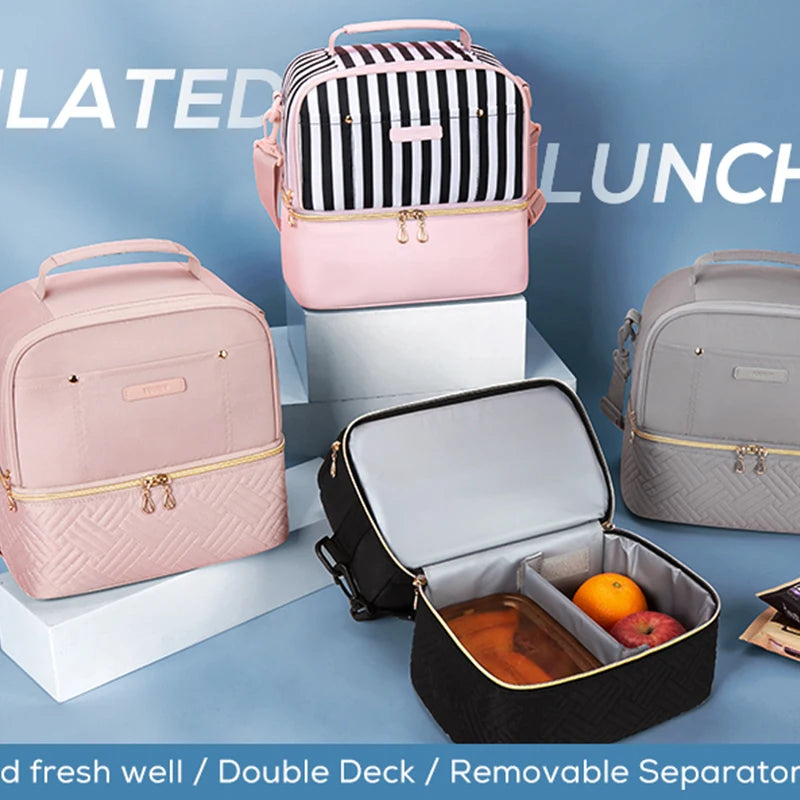 Hemas aThermal Lunch Bag for Women/ Cooler Bags for School Picnic Food Insulated Case Durable Waterproof Lunch Box