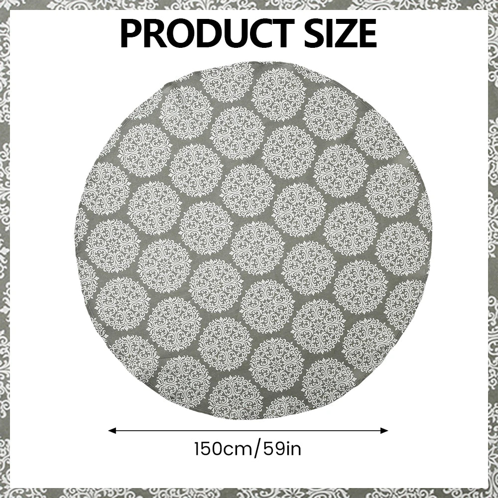 Round Tablecloth 47/59/39 Inch Linen Dining Room Table Cover Washable Table Cloth Decorative Table Cover for Indoor and Outdoor