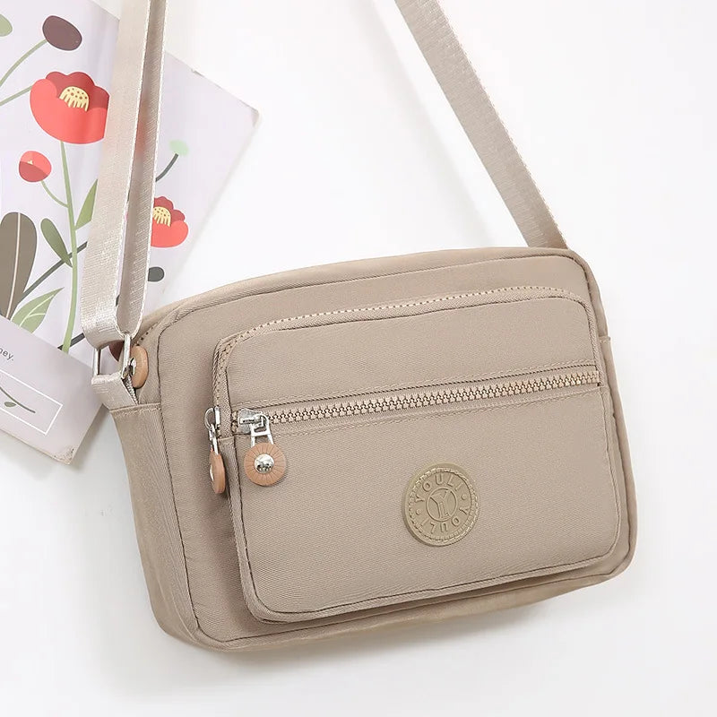 1pc Lightweight Nylon Women's Shoulder Bag,Adjustable Strap,Casual Crossbody Design in Mint,Zipper Closure, Ideal for Everyday