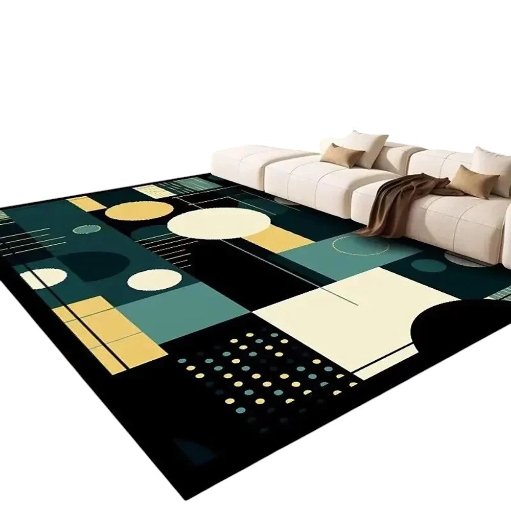 Tejesa  Large Flannel Rug Luxury Plaid Non-Slip Living Room Bedroom Mat Stain Resistant Washable Bedside Home Decor Rug
