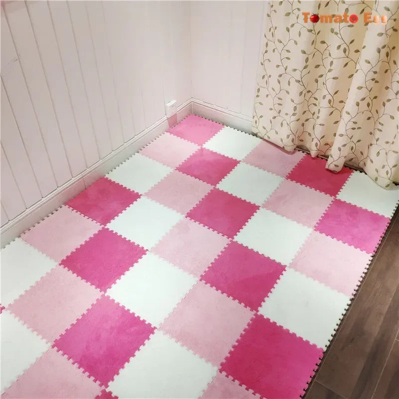 Hemasa Soft Plush Kids Mat Sports Children's Carpet Eva Foam Puzzle Rug Warm Play Mat for Children's Room Home Floor Decoration