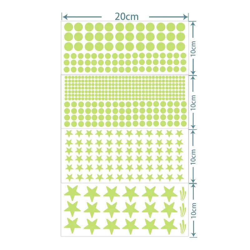 Tejesa Nine Planets Dot Star Night Light Stickers Bedroom Fluorescent Wall Decor