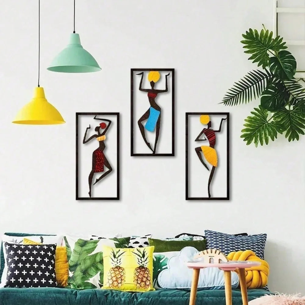 Hemasa Boho Chic Brand Bohemian Macrame Wall Hanging - African Dancer Sculpture, Mid-Century Fiber Art For Living Room /Bedroom/ Home