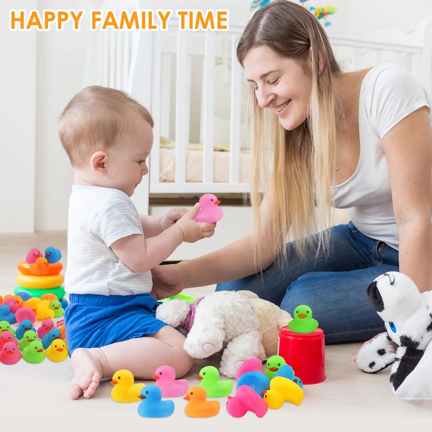 Tejesa 50/100/150Pcs Mini Rubber Duck  Multicolor Bath Ducks Bulk Float Duck Toy for Shower Birthday Party Favors Gift Classroom