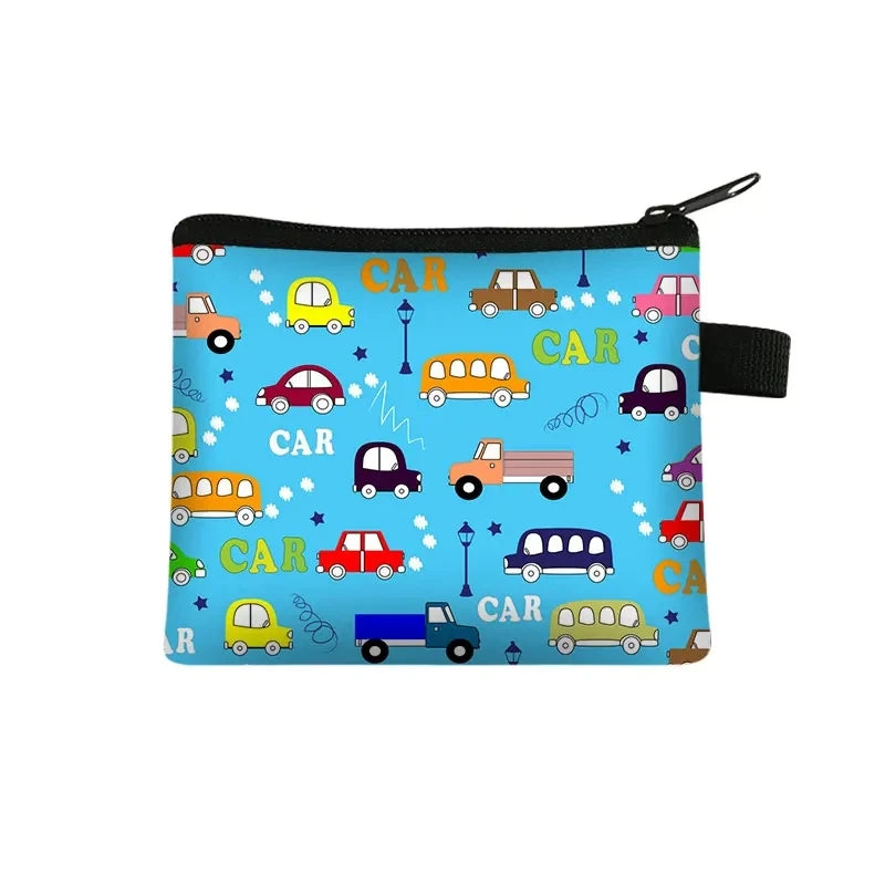 Tejesa Cartoon Coin Purse Keychain Zipper Pouch Kids Wallet Coin Bag Cute Excavator Purses and Handbags Small bag