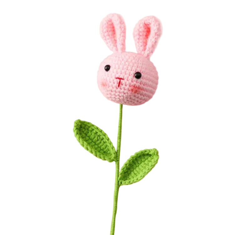 Hemasa 3Pcs Animal Crochet Bouquet Cute Cartoon Hand-knitted Artificial Flowers