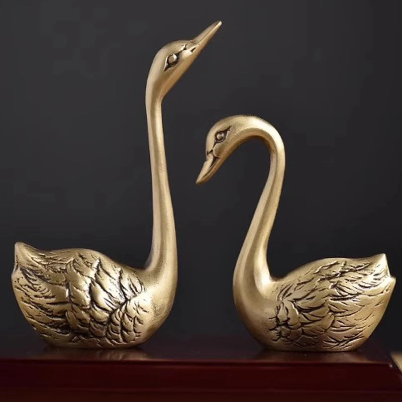 Pure Copper Swan Decorative Crafts Light Luxury Decoration Living Room Brass Ornaments Desktop Decoration gifts to friends