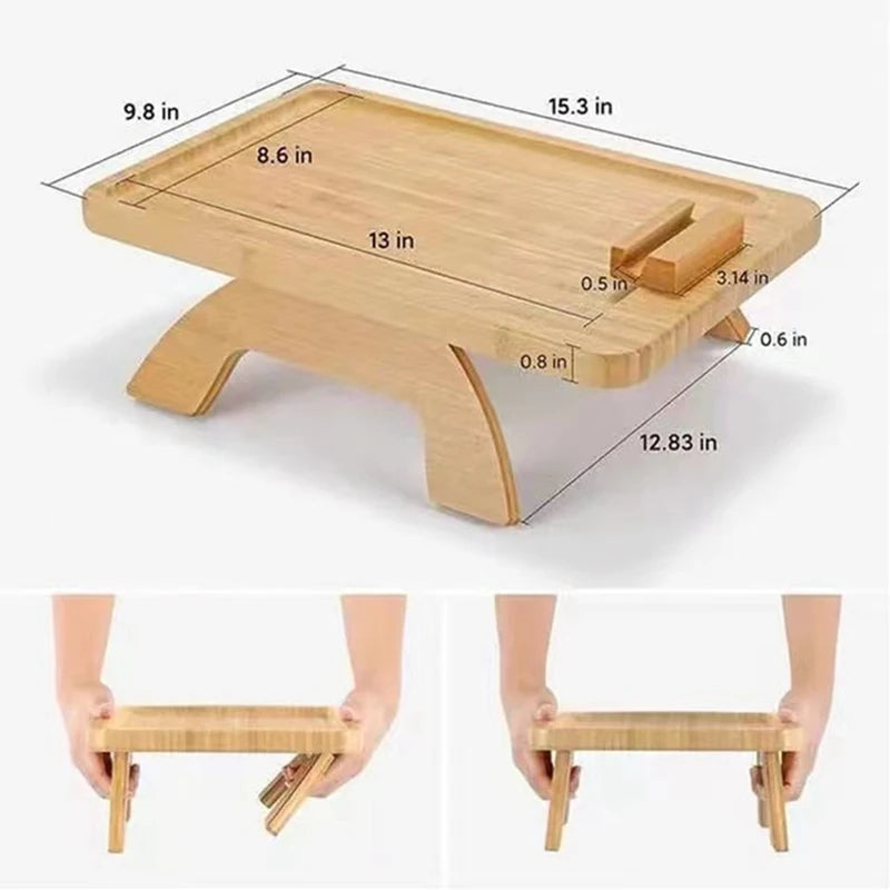 1 Piece Sofa Clip On Side Table For Wide Couches Arm Foldable Couch Tray With 360° Rotating Phone Holder For Eating/Drinks