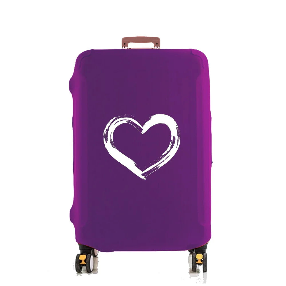 Tejesa White Love Heart Luggage Cover /Suitcase Protector New Thicker Elastic Dust Cover for 18-32 Inch Trolley Case Travel Accessories