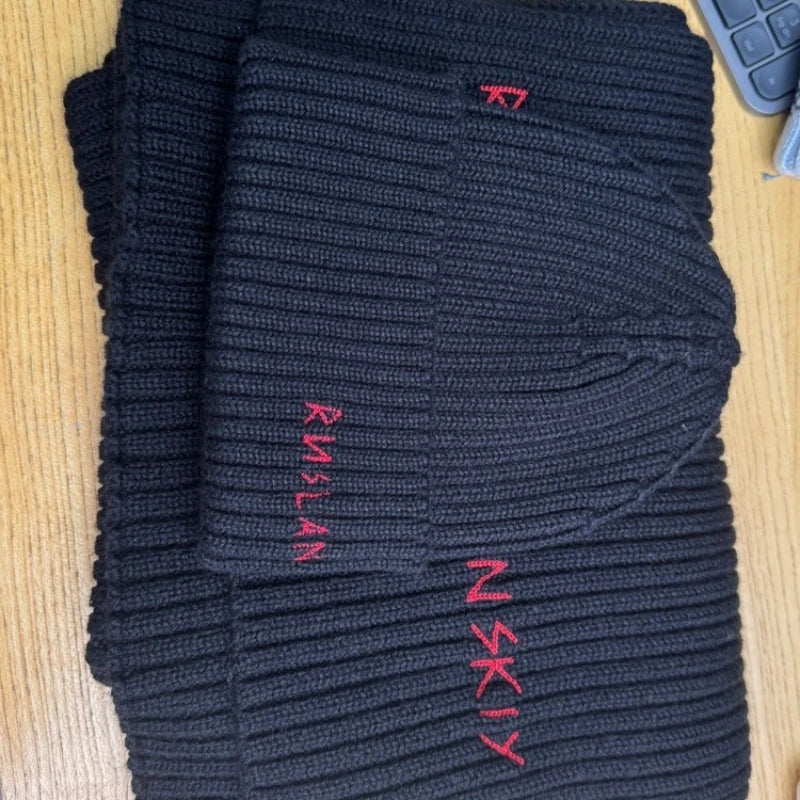 Unisex Thick Warm Wool Embroidered Knit Beanie Hat Soft Cozy Winter Cap for Women Cold Weather