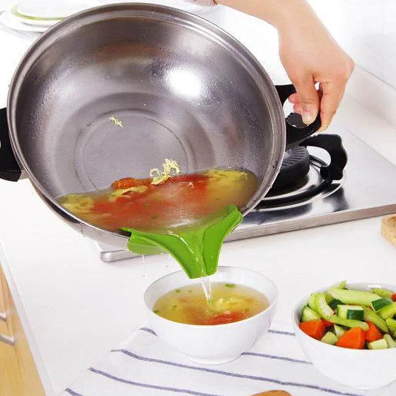 Hemasa Kitchen Funnel with Anti-Splash Edge and Liquid Streamer Spout, Anti-Spill Pouring Tool