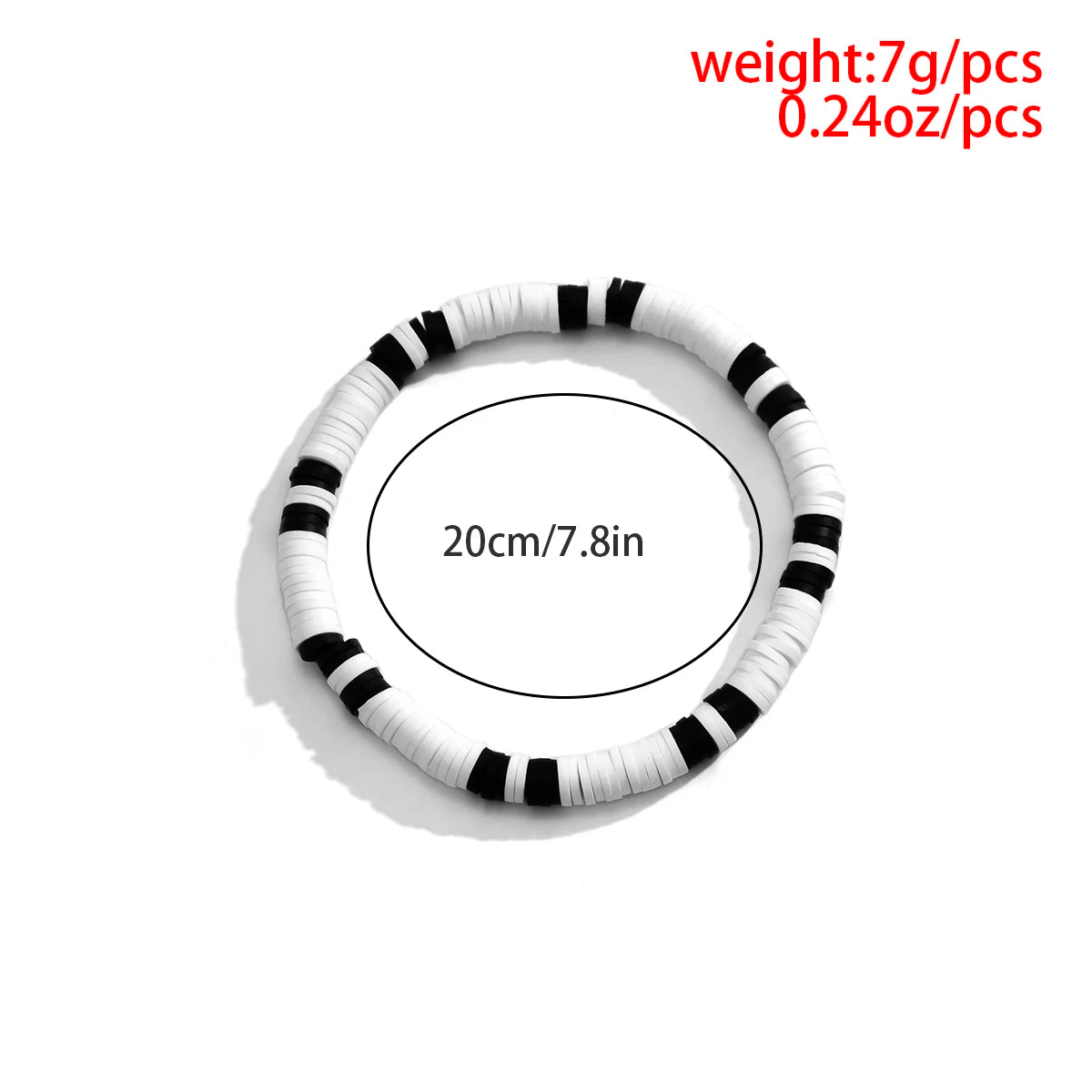 Hemasa White/Black Flat Polymer Clay   Bracelet for  Women Jewellery