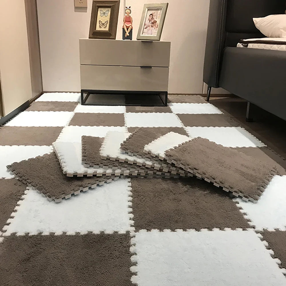 Hemasa Soft Plush Children's Mat Baby Toys Eva Foam Puzzle Carpet Warm Children Play Mats Interlocking Rugs Infant Carpet 30*30*1cm