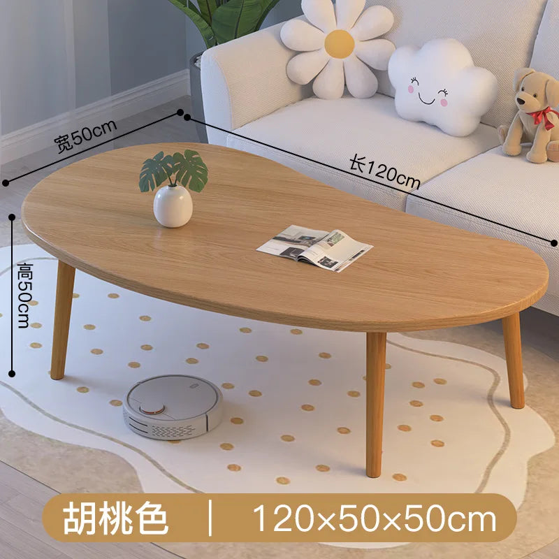 Formwell 120*50cm top Mango-Shaped Oval Coffee Table Sofa Table Accent Table for Living Room easy assembling