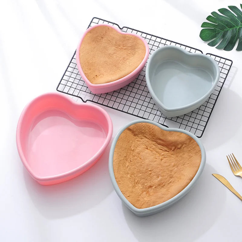 Multi-size Heart Silicone Cake Mold DIY Love Layered Baking Pan Chocolate Candy Jelly Ice Mould Cute Gift Soap Candle Making Set