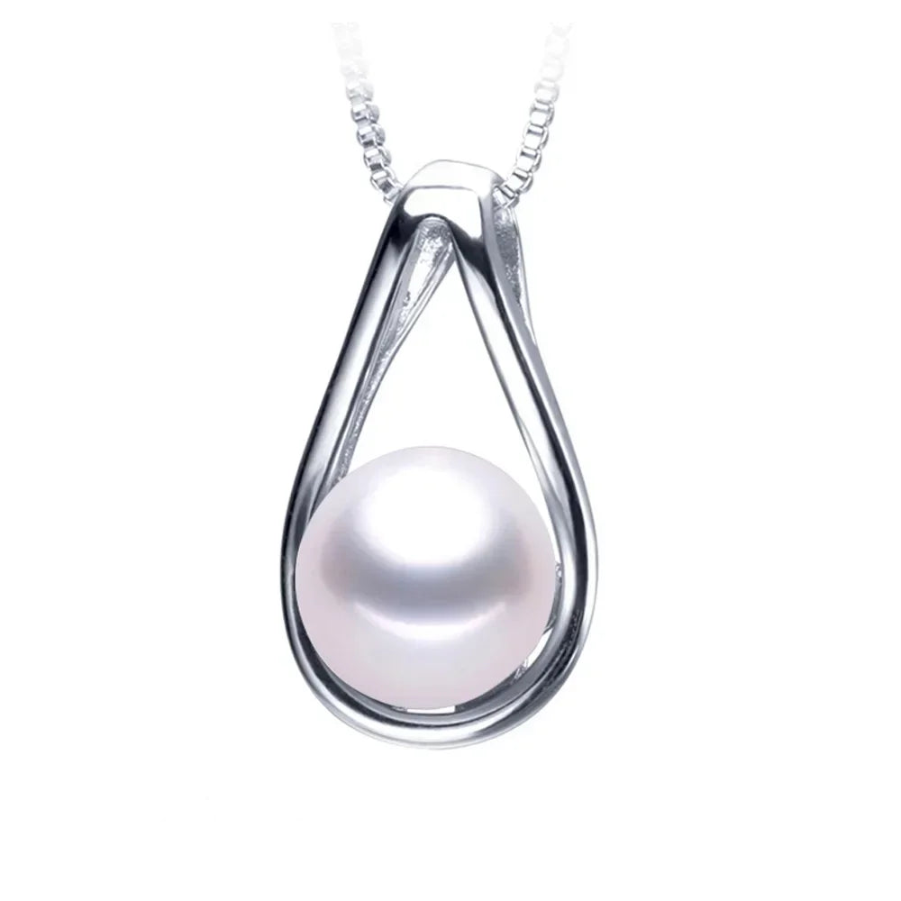 2025 Natural Freshwater Pearl Pendants Necklace 925 Sterling Silver Fine Pendants Jewelry Gift for Women Wedding Anniversary
