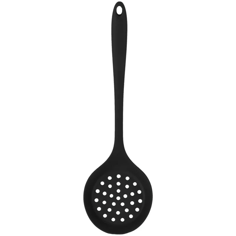 Hemasa 2PCs Silicone Skimmer Spoon Non-Stick Cooking Slotted Colander Spoon Skimmer Strainer Kitchen Sink Ladle Strainer Silicone Filter