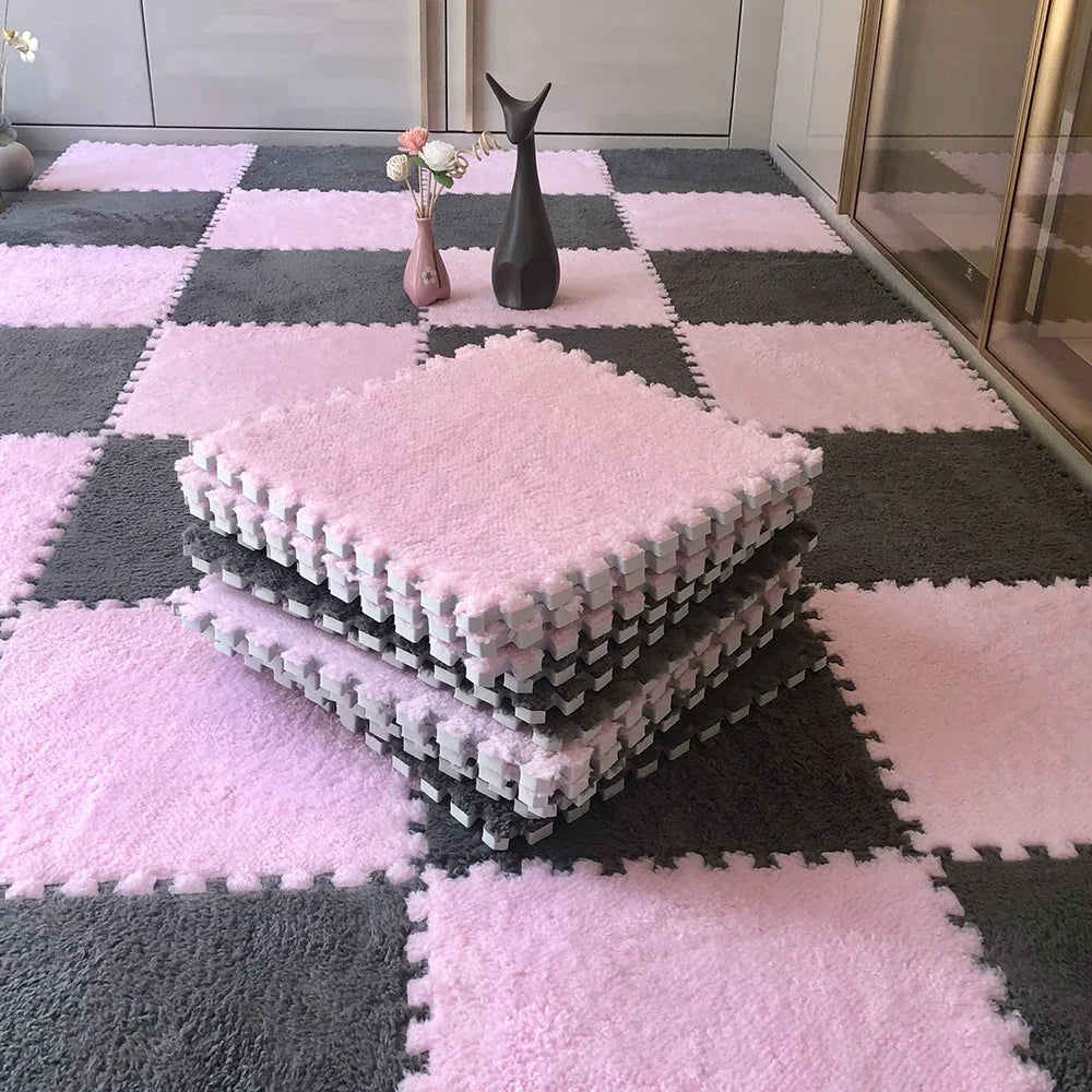 Hemasa Soft Plush Children's Mat Baby Toys Eva Foam Puzzle Carpet Warm Children Play Mats Interlocking Rugs Infant Carpet 30*30*1cm