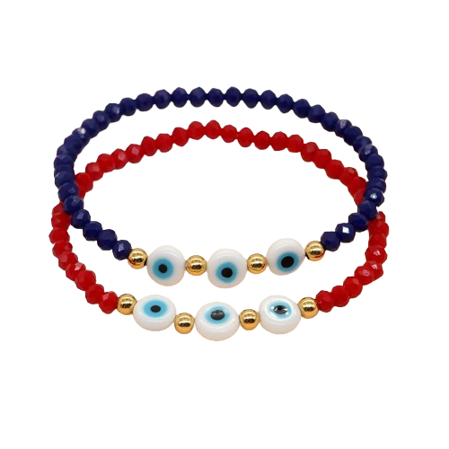 Hemasa Evil Eye  Faceted Crystal  Beads  Stretchable Bracelet  Beaded Bracelets for Women