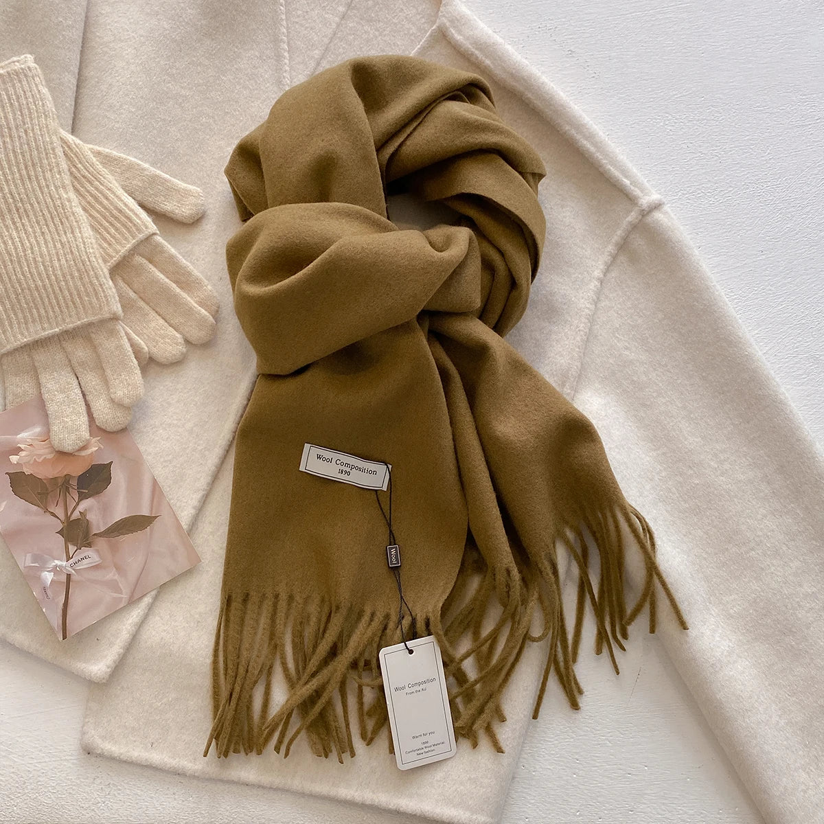 New 26 Color Winter Scarf For Women Long Warm Cashmere Scarves Hijab Solid Lady Shawl Wrap Female Pashmina Bandana Head Scarfs