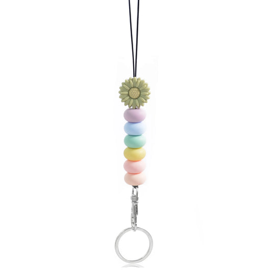 Hemasa Lanyard for Id Badges /Silicone Daisy Sunflower Lanyards Key Chain Pendant Holder for Women Girls Kids Charm Gift 2023
