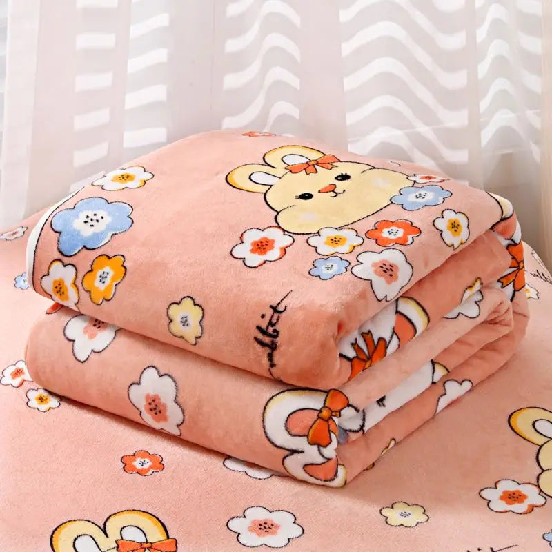 Hemasa  Hello Kitty Blanket Cartoon Printed Soft Comfortable Warm Multiple Plush Blanket