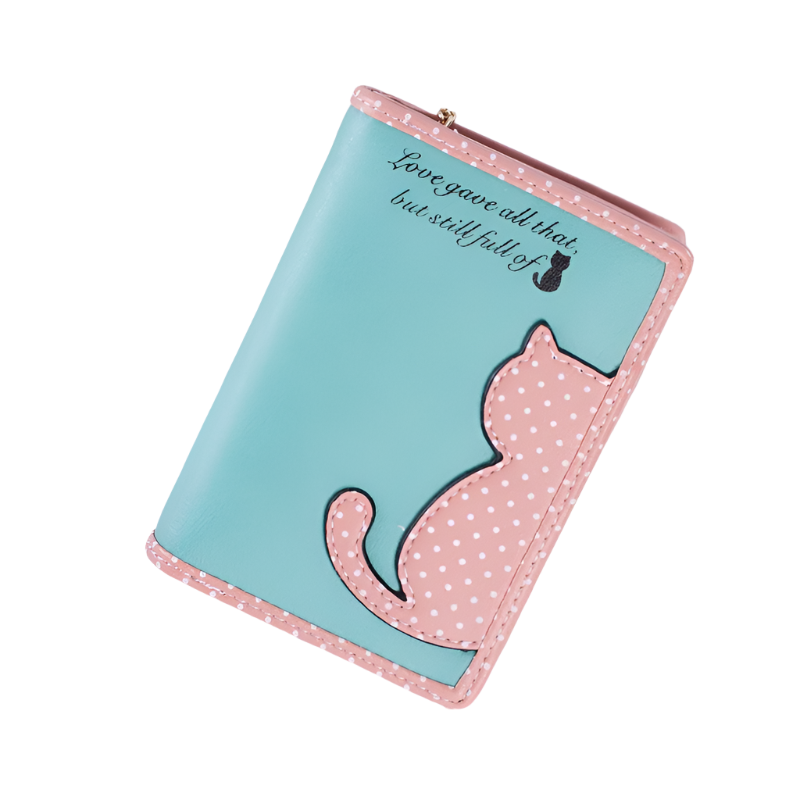 Hemasa  Zip Wallet  Casual  PU Long Large Capacity Coin Purse /Clutch Bag Cute Cat Pattern Wallet