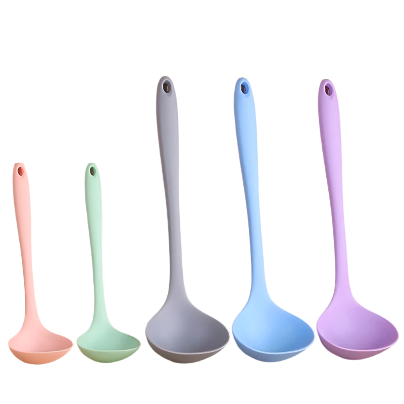 Hemasa Long Handle Silicone Soup Spoon Large Ramen Noodles Tablespoons Hot Pot Porridge Ladle Scoop Kawaii Japanese Kitchen Utensils