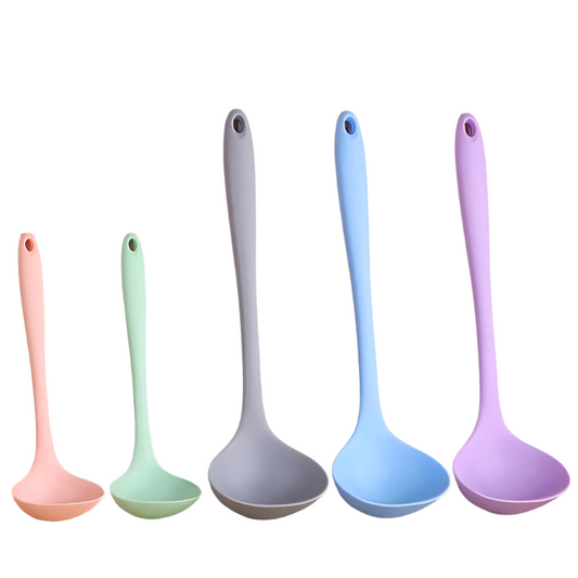 Hemasa Long Handle Silicone Soup Spoon Large Ramen Noodles Tablespoons Hot Pot Porridge Ladle Scoop Kawaii Japanese Kitchen Utensils