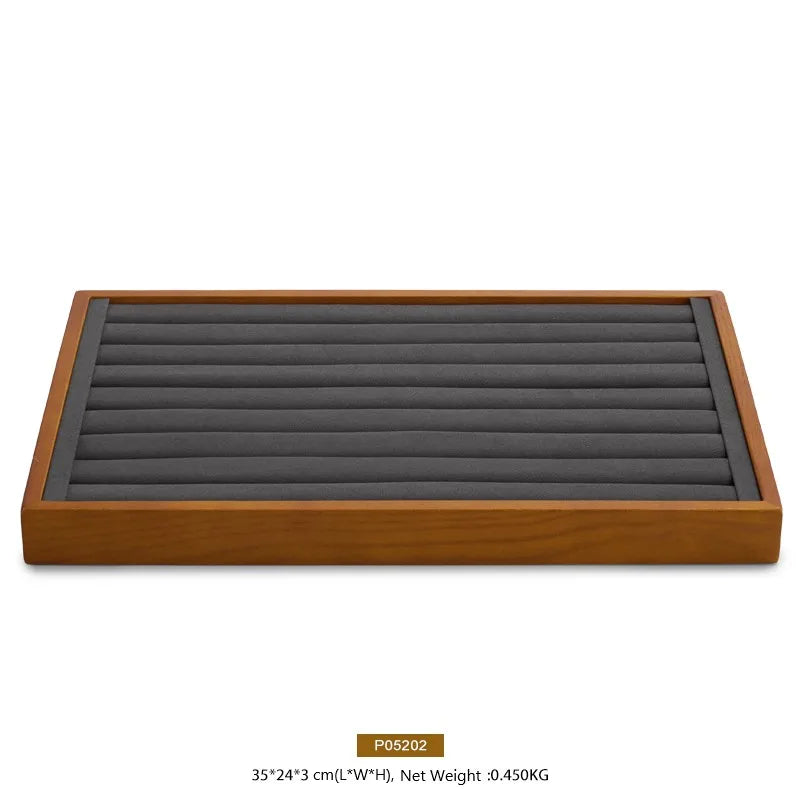 MISHITU Wooden Storage Tray Ring Necklace Bracelet Storage Tray Jewelry Display Tray Multifunctional Display Home Storage Box