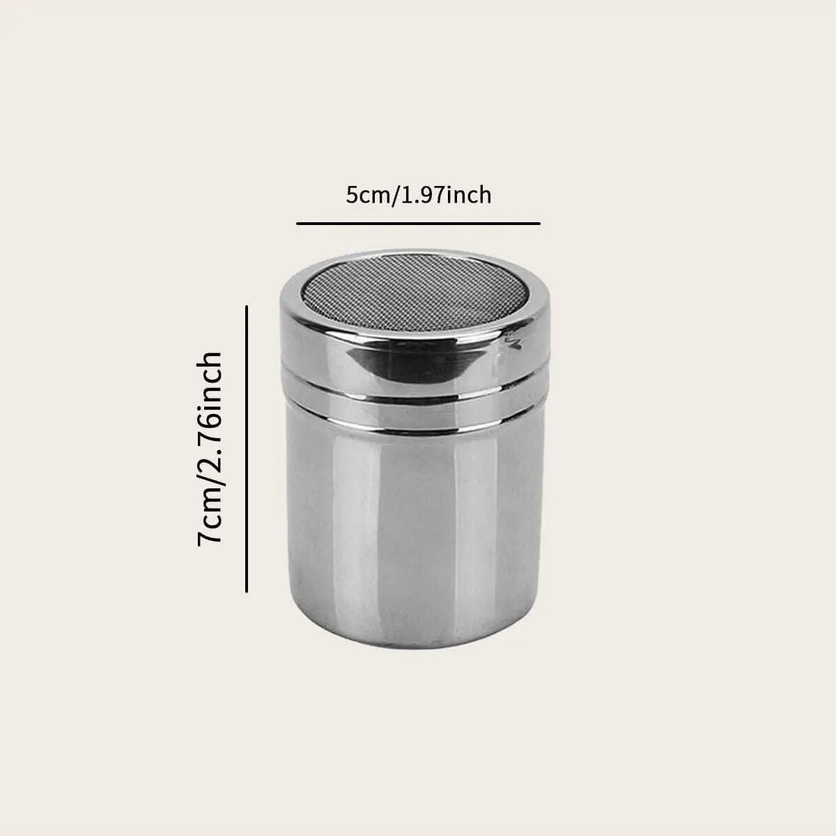 Hemasa 2 pc-Silver stainless steel mesh tube type dusters dusting salt shaker spice jar Salt Sugar Pepper Shaker Box Cocoa Icing Powder
