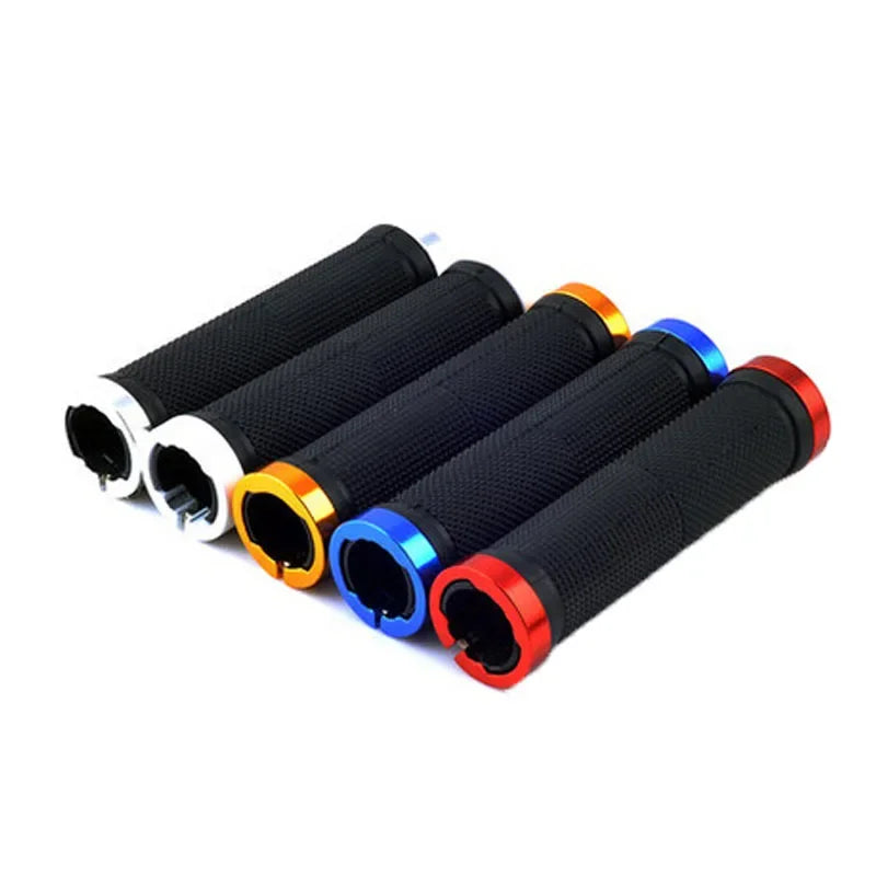 Tejesa 1 pair MTB BMX Road Cycling Handlebar Grips Anti-Skid Rubber Bicycle Grips Mountain Bike Lock On Bicycle Handlebars End Grips
