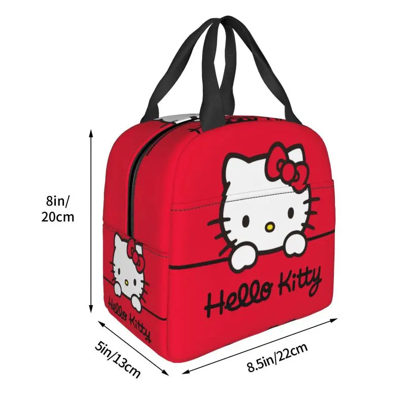 Hemasa  Hello Kitty Cat Lunch Bag Leakproof Cooler Thermal Insulated Bento Box For Women Kids Picnic Travel Food Tote Bags