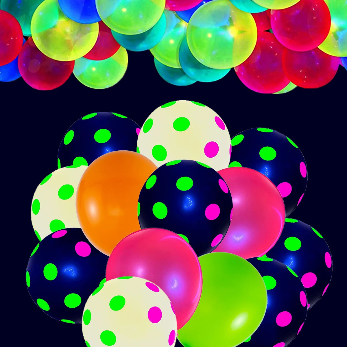 600/90pcs Fluorescent Balloon Luminous Neon Glow Party Decor Ballon Carnival Birthday Wedding Party Safe Latex Festa Palloncino