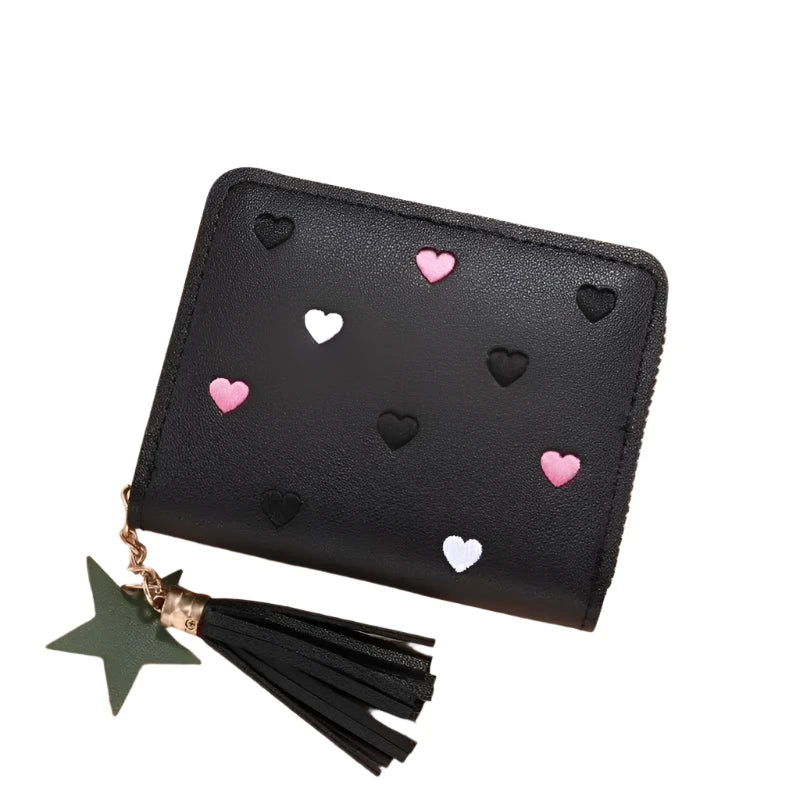Hemasa  Women Small Wallet Ladies Mini Tassel Wallet Cute Girl Short Zipper /Pu Leather Coin Purse Female Hand Wallet Purse