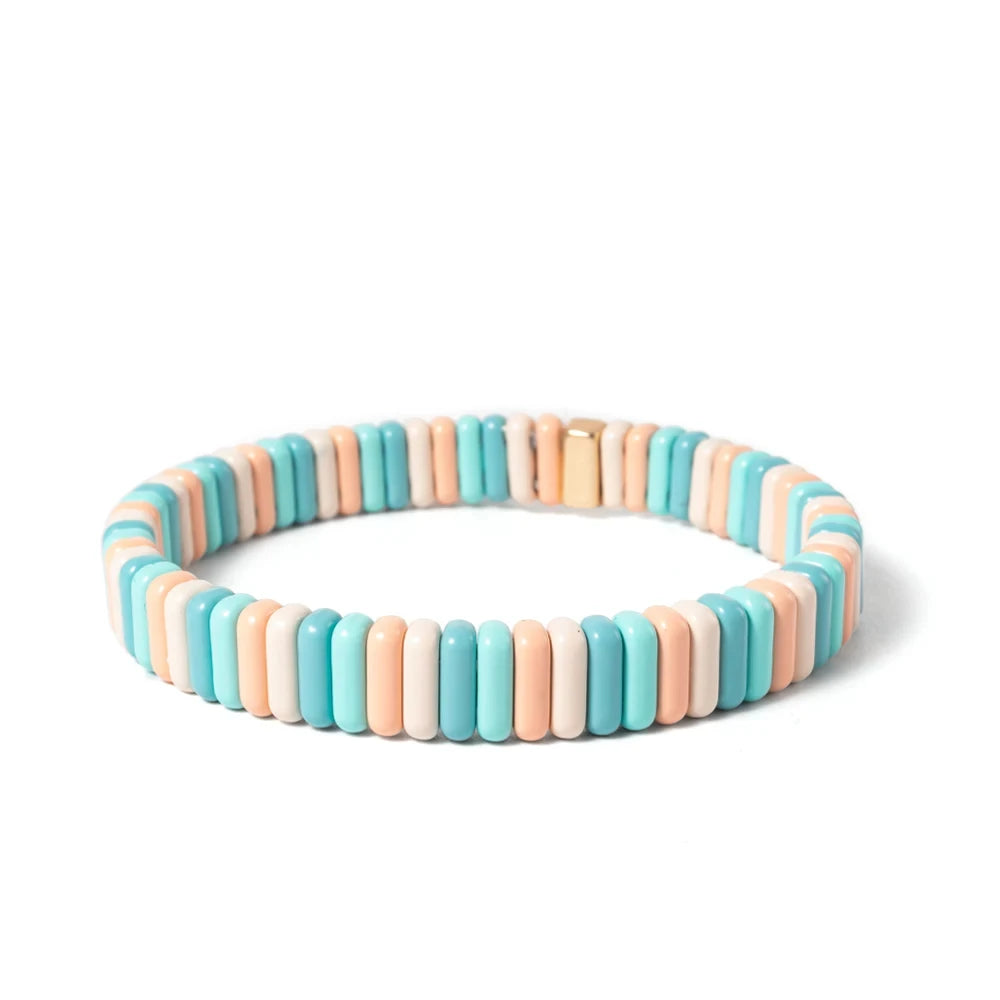 Tejesa  2X8MM Colorful  Rectangle Tile Beads Bracelets for women/Girls