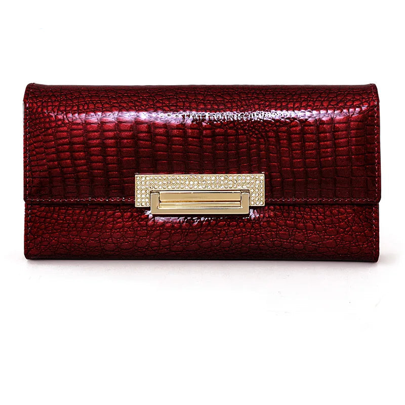 Tejesa  Women Wallet Leather Female Purse Fashion Diamonds Hasp Coin Pocket Long Design Clutch Ladies Money Bag