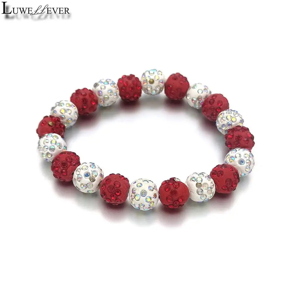 Hemasa pave disco ball beads stretchable bracelets / Bangle For Women Gift