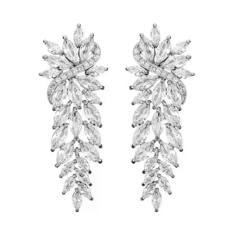 Hemasa Beautiful Floral Hoop Earrings /Women's Fashion Jewelry Alloy Embedded Zircon Spring ear rings
