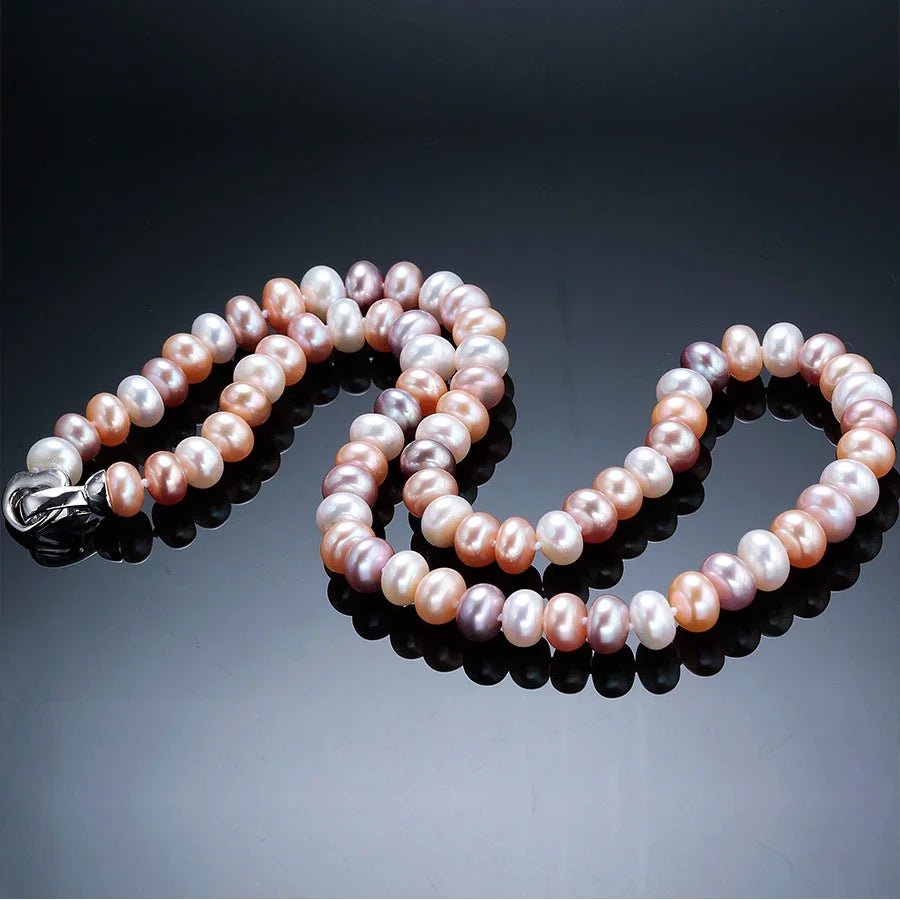 Hengsheng 100% Natural Freshwater Pearl Necklaces for Women High Luster 925 Sterling Silver Real Pearl Necklaces Jewelry Gift