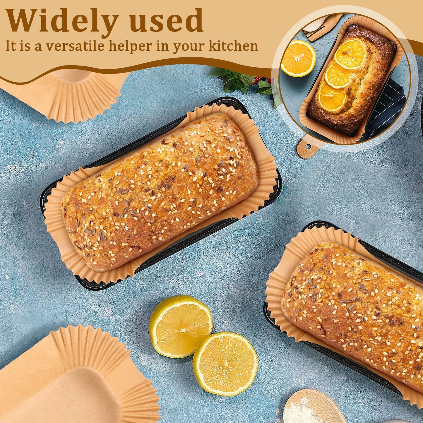 Tejesa 200/100Pcs Air Fryer Baking Paper Non-Stick Square Parchment Paper Liners Oilproof Oven BBQ Pad Baking Paper Liner Accessories