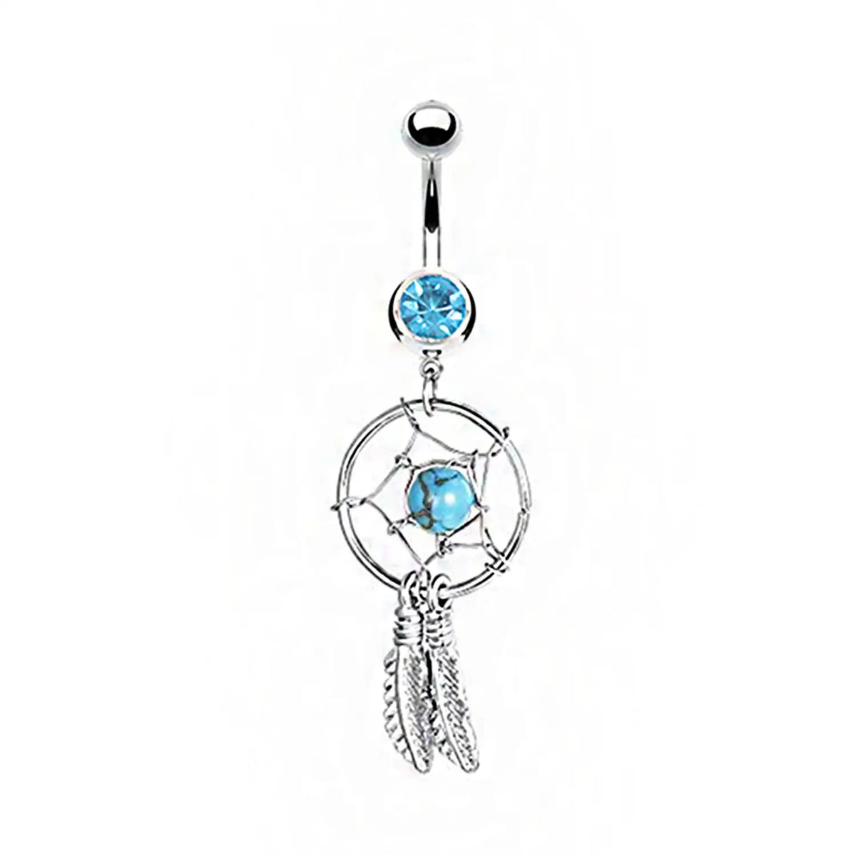 Stainless Steel Internal Thread Navel Piercing Dangle Body Piercing Sexy Belly Button Rings Blue Zircon Navel Rings Jewelry