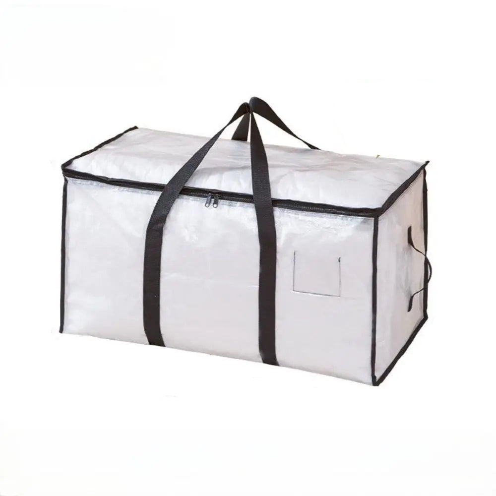 Tejesa Quilt Organizer Bag Foldable Transparent Large Capacity Woven Closet Sort Waterproof Double Zipper Portable Storage for Clothes
